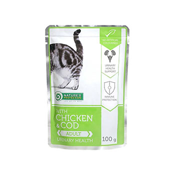 NATURE’S PROTECTION URINARY HEALTH, COMPLETE PET FOOD WITH CHICKEN AND COD FOR ADULT CATS 100 G