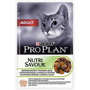 PROPLAN CAT ADULT NUTRISAVOUR IN GELATINA CON AGNELLO 85g