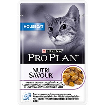 PROPLAN CAT HOUSECAT NUTRISAVOUR IN GELATINA CON TACCHINO 85g