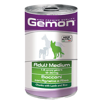 GEMON DOG ADULT MEDIUM AGNELLO e RISO 1250g