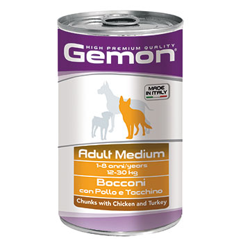 GEMON DOG ADULT MEDIUM POLLO e TACCHINO 1250g