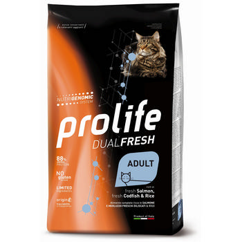 PROLIFE CAT DUALFRESH ADULT SALMONE E MERLUZZO 1,5 KG