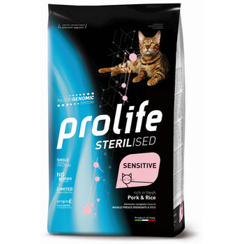 PROLIFE CAT ADULT STERILIZED SENSITIVE MAIALE/RISO 1,5Kg