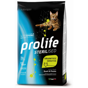 PROLIFE CAT ADULT STERILIZED GRAIN FREE SENSITIVE QUAGLIA 1,5Kg