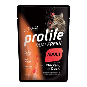PROLIFE CAT ADULT DUAL FRESH ANATRA/POLLO BUSTA 85g