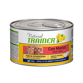 TRAINER NATURAL DOG ADULT SMALL & TOY MANZO E RISO 150g