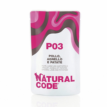 NATURAL CODE P03 POLLO/AGNELLO/PATATE BUSTA 70g