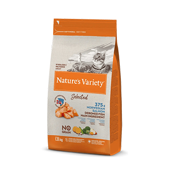 NATURE VARIETY CAT SELECTED STERILIZED ADULT SALMONE CROCCHETTE 1,25KG